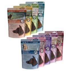 Chewies Hundeleckerli Paquet de Bandes de Viande Riches en protéines 9 x 150 g pour Chiens – Kangourou, Lapin, Canard, Agneau, chèvre, bœuf, gibier, Poisson de mer et Cheval – Snack sans Sucre