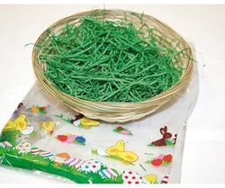 OSMA Pasen bamboe mand 19 cm, gevuld met gras
