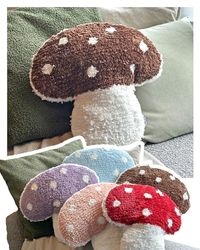 Dreamstall svamp prydnadskudde dekorativ kudde söt dekor 16 x 16 (brun)