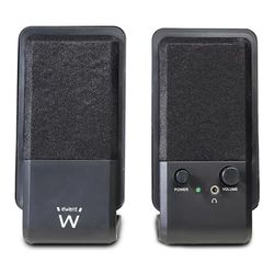 Ewent Sistema di altoparlanti per PC da 12 W con volume integrato EW3528 - Jack da 3,5 mm, PC/Mac/Smartphone/Tablet, Nero