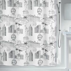 Spirella Rideau de Douche Polyester Vegas 180x200cm Noir