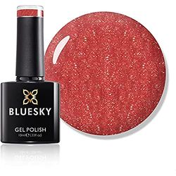 Bluesky Smalto Per Unghie Gel, Deep Red Glitter, Lt72, Rosso, Neon, In Profondità, Luccichio, Bagliore(Per Lampade Uv E Led) - 10 Ml