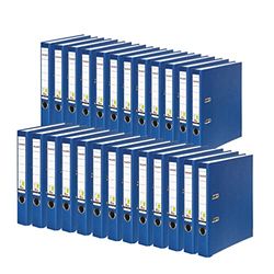 Exacompta - Ref 09984154007F - FALKEN - Vegan PP Lever Arch Files - Suitable for A4 Documents, 50mm Spine, Spine Label, Metal Finger Hole - Blue (Pack of 25)