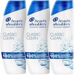 Head & Shoulders Classic Clean Anti Dandruff Shampoo, 3x400ml, Up to 100% Flake Free, Clinically Proven, For Any Hair and Scalp Type, For Daily use, Clean Feeling