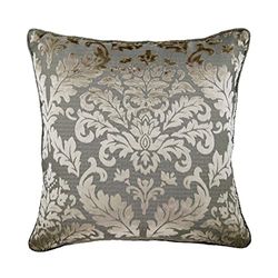 Gris Lanzar Fundas De Almohada, Damasco Funda De Almohada, 40x40 cm Funda De Almohada, Terciopelo De La Quemadura Almohadas Fundas Para El Sofá, Contemporáneo Fundas De Almohada - Gray Silver Damask