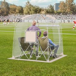 VEVOR Tente de Sport Transparente 183 x 183 x 165 cm pour 2-4 Personne, Tente à Bulle Instantanée, Résistant aux Intempéries, Abri d'Extérieur avec Vue Dégagée, pour Football, Événements Sportifs