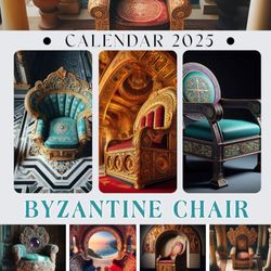 Byzantine Chair Calendar 2025: 365 days From Jan to Dec 2025, with 12 Photography for Adults| Perfect for Chair Lover to Planning and Organizing