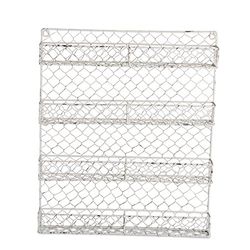 DII Z01925 Farmhouse Vintage Metal Chicken Wire Organizer for Kitchen Wall, Pantry Or Cabinet, 4 Tier Spice Rack-White