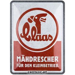 Nostalgic-Art Targa retrò, 15 x 20 cm, Claas – Mähdrescher – Idee regalo per amanti dei trattori, Official License Product (OLP), in metallo, design vintage