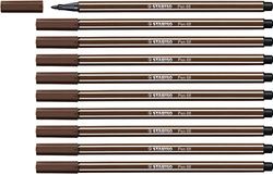 Marcador premium STABILO Pen 68, caixa com 10 unidades cor castanha