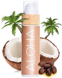 COCOSOLIS Aloha – Super Abbronzante con Vitamina E, Olio Corpo Abbronzante – Crema solare Bio Oil per un’Abbronzatura Cioccolato – Sei oli naturali per una Pelle Sana e Radiosa - 110 ml
