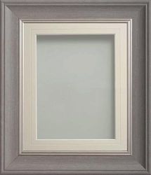 Frame Company Drummond Gunmetal Grey Photo Frame, Ivory V-Groove Mount, 10x8 for 6x4 inch, fitted with perspex