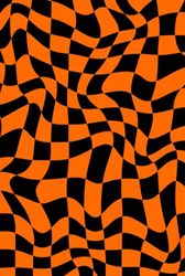 Abstract Black & Orange Checkerboard Pattern Notebook | Orange Paperback Journal | 6 x 9 inches | 120 Pages | School & Office