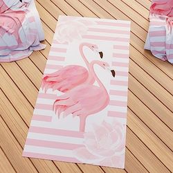 PETTI Artigiani Italiani - Strandhanddoek van microvezel, strandhanddoek of zwembad, handdoek voor strandbed, strandhanddoek, strandhanddoek, 90 x 180 cm, 100% Made in Italy, flamingo's