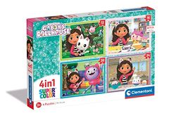 Clementoni-Puzzel 4In1 Gabby'S Dollhouse Kinderpuzzels 3 jaar 21524 Meerkleurig.