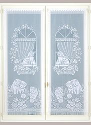 HomeMaison tallriksunderlägg fransar, polyester, vit, 220 x 60 cm