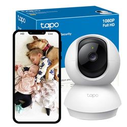 Tapo Wifi Camera, Indoor Camera for Security, 1080p Pet Camera, Wireless 360° for Baby Monitor, CCTV, AI Monitor, Smart Motion Detection & Tracking, Night Vision, Works with Alexa & Google Home (TC70)