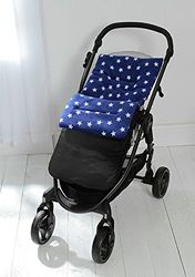 Fleece Voetenzak/Gezellige tenen Compatibel met Graco Stadium Duo Quattro Evo Mozaïek Blauwe Ster/Buiten Zwart