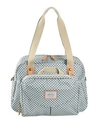 BÉABA,Sac à Langer Genève II, Modulable, Grande contenance, Rangements multiples, Pochette avant amovible, Matelas à langer, Pochette repas isotherme, Système attache poussettes, Play Print Vert Sauge