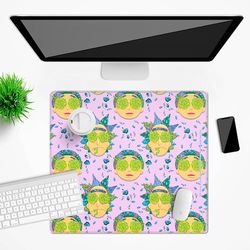 Original and officially licensed desk mat by Rick and Morty, pattern Rick & Morty 022 Pink, non-slip, 50x45cm