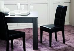 Demeyere Silla de Estar Guevara de Poliuretano, Estructura de Pino Macizo Recubierto de Tejido de poliéster, Marrón/Negro Mate, 450x580x950 mm