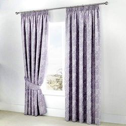 Serene Jasmim dois painéis de cortina, 55% 45%, forro algodão / 50% poliéster, roxo claro, W 66,1" x L 90,2" (1 peças)