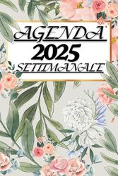 agenda settimanale 2025 12 mesi: 12 mesi, Settimana su doppia pagina, Formato A5 | Calendario Mensile con Note