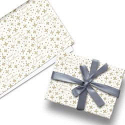 Glick Luxury Christmas Folded Wrap (3 Sheets) Golden Snowfall Christmas Wrapping Paper