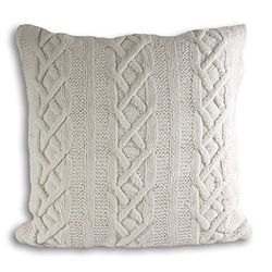 Riva Paoletti Paoletti Aran Cobertura de amortecedor, algodão, creme, 55 x 55 cm (22" x 22"), algodão, 55 x 55 cm, 1 unidade (embalagem de 1)