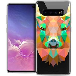 Caseink fodral för Samsung Galaxy S10+ (6.4) fodral [kristallgel HD polygon serie djur - mjuk - ultratunn - tryckt i Frankrike] hjort