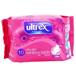 Ultrex - Almofadas sanitárias ultra finas com asas (10 unidades)
