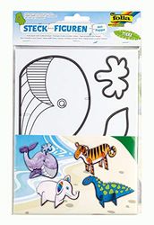 Folia- Lot de 4 Animaux en Carton, 10067513, coloré