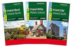 Irland, Straßen- und Freizeitkarten-Set 1:150.000, freytag & berndt: 3 Blätter in Kunststoff-Hülle: AK 6702