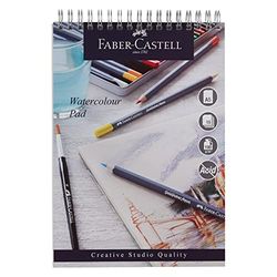 Faber-Castell Creative Studio Bloc de 15 feuilles de papier à spirales sans acide, 190 g/m², 15 feuilles pour aquarelle, crayons et marqueurs, arts, artisanat, maison et école
