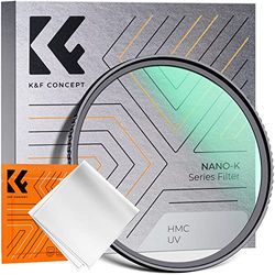 K&F Concept Nano-K Filtro UV in Vetro Ottico con Nano-Rivestimento per Obiettivi 55 mm(Include un Panni di Pulizia)