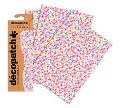Decopatch C689O - 1 BUSTA da 3 fogli di carta stampata 30x40 cm, Pompons rosa
