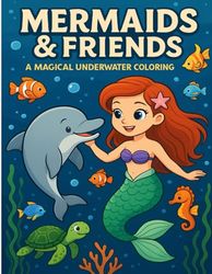 Mermaids & Friends – A Magical Underwater Coloring Book: Fun and Creative Ocean Scenes for Kids Ages 3 and Up | Cute Mermaids, Sea Animals, and Underwater Adventures to Color
