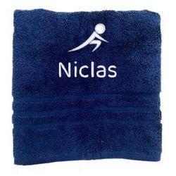 Asciugamano personalizzato con nome Nome sportivo splendidamente ricamato Asciugamano da bagno Asciugamano in cotone 100% personalizzato con nome (140 x 70 cm, Curling)