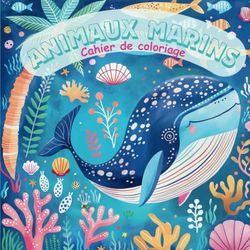 Cahier de coloriage animaux marins