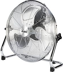 ARDES - AR5C40B stille vloerventilator met 3 bladen en snelheid BOXCHROME 40 - verchroomd met verticale helling en handmatige bediening