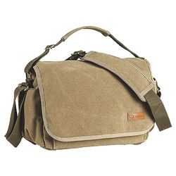 TARION RS-01 Canvas Camera Shoulder Messenger Bag Large Capacity Storage Water Repellent Vintage Style with Removable Partitions for DSLR Cameras and Accessories, Khaki