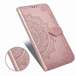 Carcasa de telefono Halfway Mandala Embossing Pattern Horizontal Flip Funda de Cuero for Galaxy A10E / A20E, con Soporte y Ranuras for Tarjetas y Billetera y Marco de Fotos y cordón (Negro)