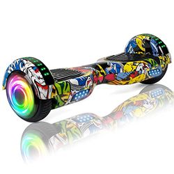 Hoverboard 6.5 Pouces Overboard, Hover Board Gyropode Tout-Terrain, Bluetooth et LED Auto-équilibré électrique Auto-équilibrage pour Enfant et Adult