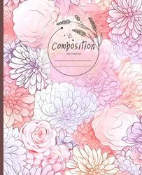 Composition Notebook : BEAUTIFUL GORGEOUS BLOSSOM FLOWER PATTERN | FLORA BLOOM LAMOON ART Collection | 7.5" X 9.25" , 120 Pages Wide Ruled Lined Paper ... Office, Journal, Work Supplies): FLP21