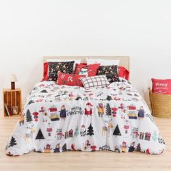 BELUM | Christmas Duvet Cover 50% Cotton - 50% Polyester, Duvet Cover with Buttons Laponia 17 90 (155 x 220)