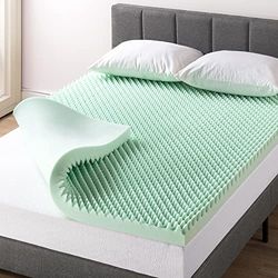 Best Price Mattress Cubrecolchón de Espuma viscoelástica de 3 Pulgadas con infusión de Aloe calmante, Certificado CertiPUR-US, tamaño Individual, Color Verde