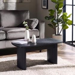Julian Bowen Louis Black Fluted Compact Salontafel, essenhout, 90 x 50 cm