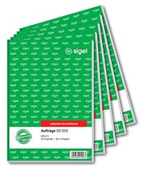 Sigel SD001 order, 2-voudig, A5, 2x40 vellen, zelfdoorschrijvend A5, 3 x 40 vellen. 5 Stuk