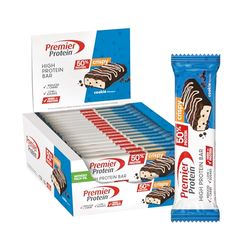 Premier Protein High Protein Bar Crispy Cookie 16x40g - High Protein Low Sugar + Palm Oil Free