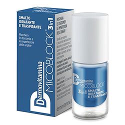 Micoblock 3 en 1 Esmalte onicomicosis - Azul - Esmalte curativo para uñas - Trata las micosis uñas pies - 5 ml - 16 colores - Dermovitamina